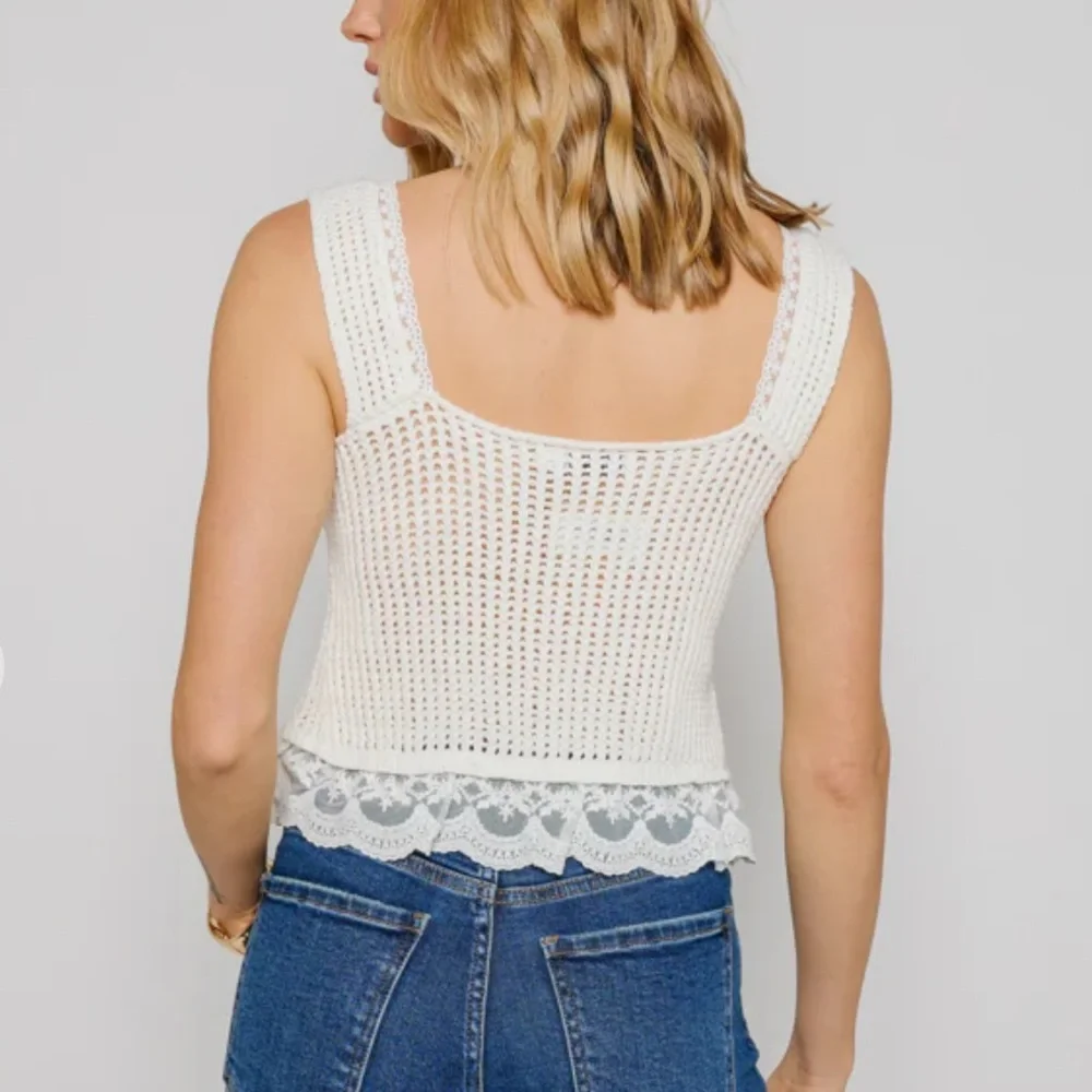 Lush vestiqie Sealed My Fate Top tank crochet knit crop - Picture 3 of 6